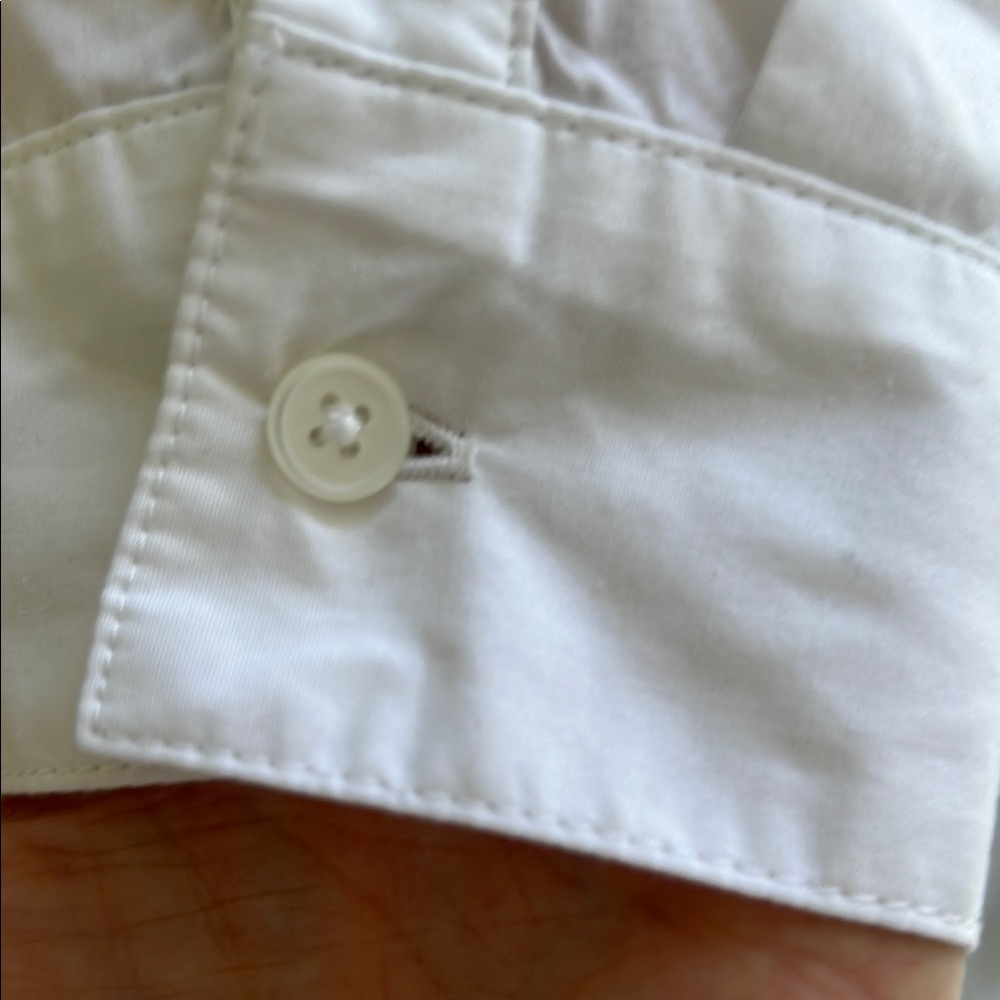 Banana Republic Poplin White Button-Up Shirt Dress with Belt - Picture 5 of 8